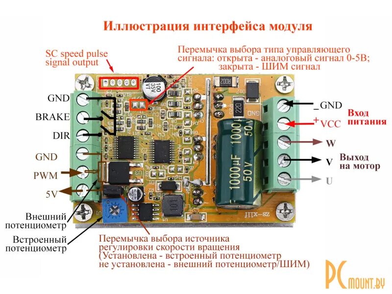 Подключение контроллера бесщеточного двигателя Контроллер бесколлекторного двигателя ZS-X11F V2, для мотора без датчиков Холла