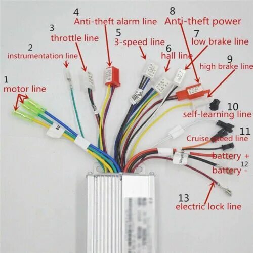 Подключение контроллера бесщеточного двигателя велосипеда Electric Bicycle Controller Cycling E-bike Motor Parts Scooter 36V/48V eBay