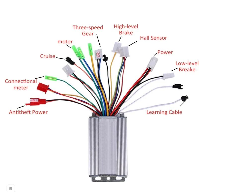 Подключение контроллера бесщеточного двигателя велосипеда Купить контроллер 36-48V 350W 13A Лучшая цена в Минске