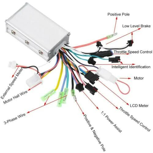 Подключение контроллера двигателю 250/350W Brushless Motor Controller LCD Panel Kit for E-bike Electric Scooter eB