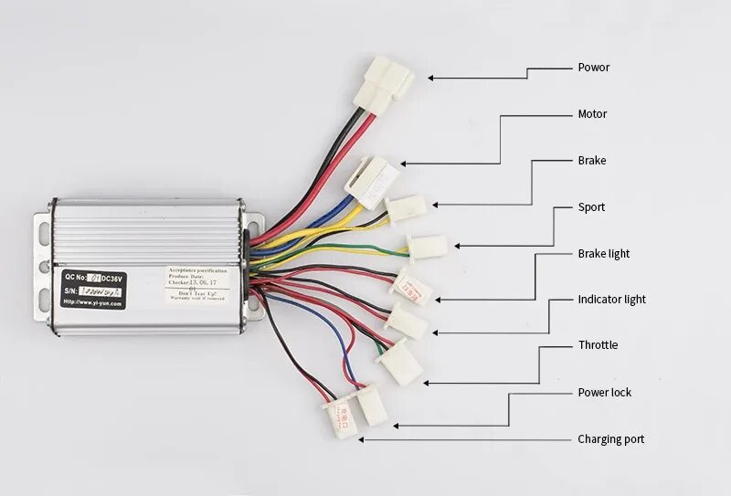 Подключение контроллера двигателю Щеточный контроллер двигателя постоянного тока YIYUN YK33F для электрического тр