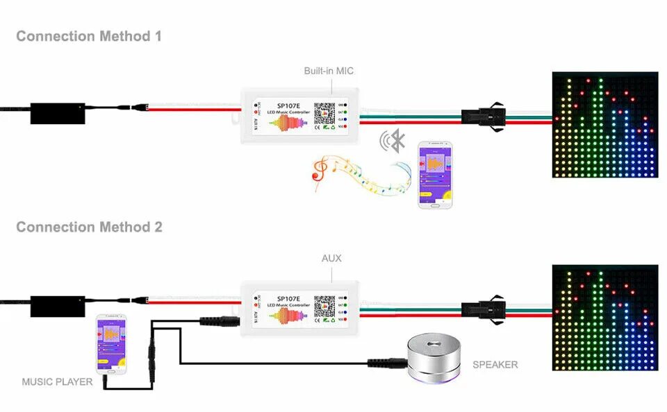 Подключение контроллера к телефону WS2812B светодиодный контроллер Wifi Bluetooth пиксель музыка приложение F WS281