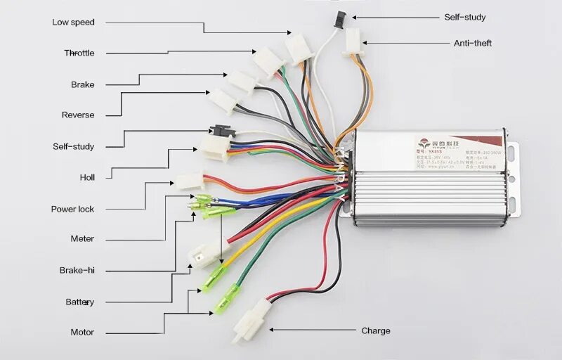 Подключение контроллера к телефону Yiyun Yk85s 36v 48v 250w 350w 16a 4 In 1 Brushless Motor Controller Electric Bik