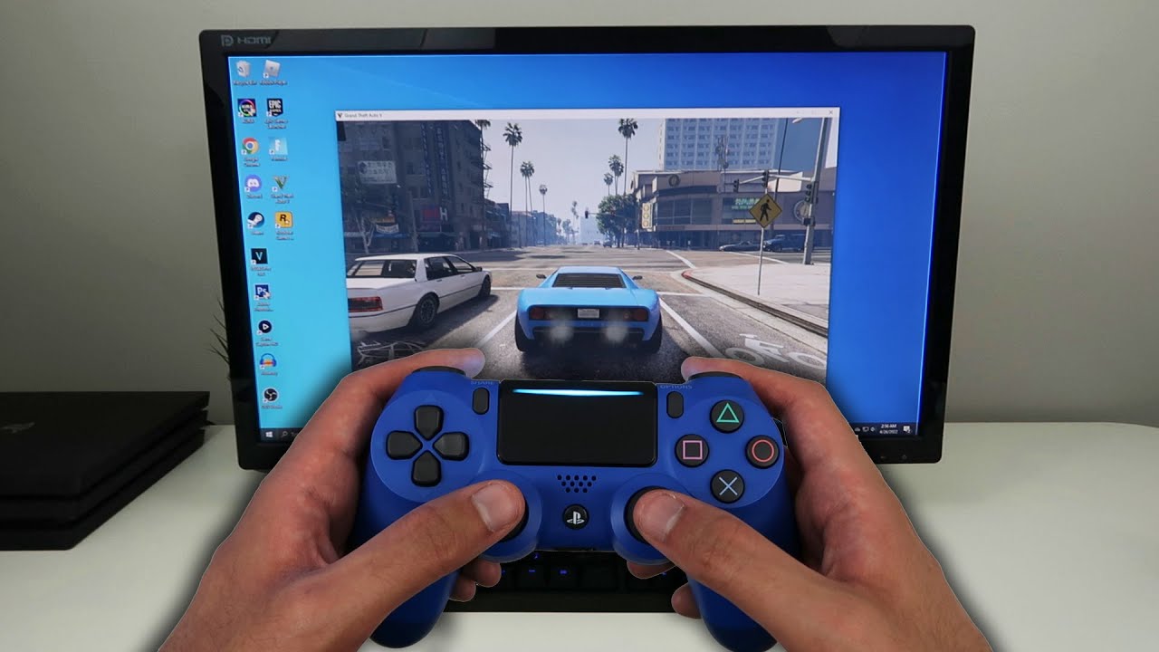 Подключение контроллера ps4 к компьютеру How to CONNECT PS4 CONTROLLER TO PC (GTA 5) (EASY METHOD) - YouTube