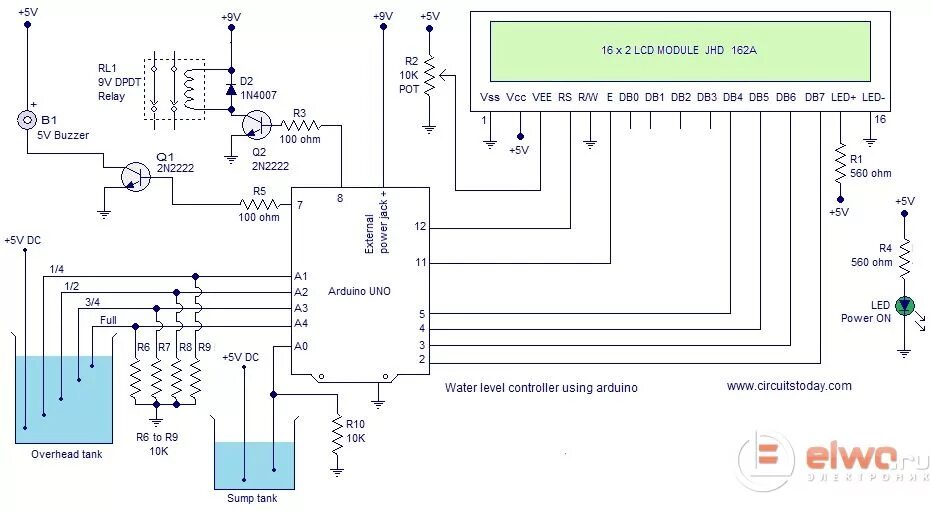 Подключение контроллера уровня воды уровень воды в септике Аппаратная платформа Arduino