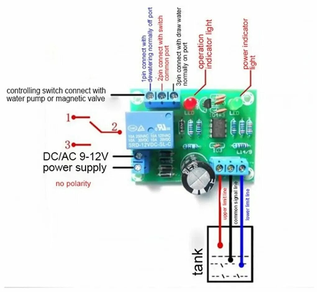 Подключение контроллера уровня воды Контроллер уровня жидкости 10А - купить в интернет-магазине по низкой цене на Ян