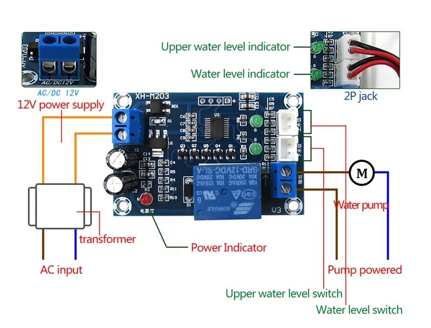 Подключение контроллера уровня воды Регулятор уровня воды XH-M203 - купить в интернет-магазине по низкой цене на Янд