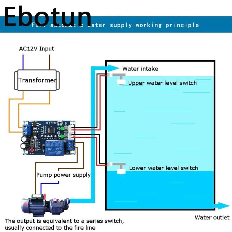 Подключение контроллера уровня воды XH-M203 полностью автоматический контроллер уровня воды, модуль переключения нас