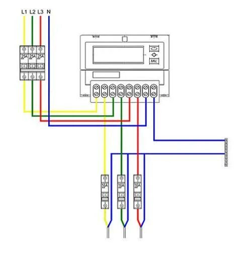 Подключение контрольного 3фазного китайского цифрового счетчика Схема полукосвенного подключения - Banya-Expert.com - портал о технологиях строи