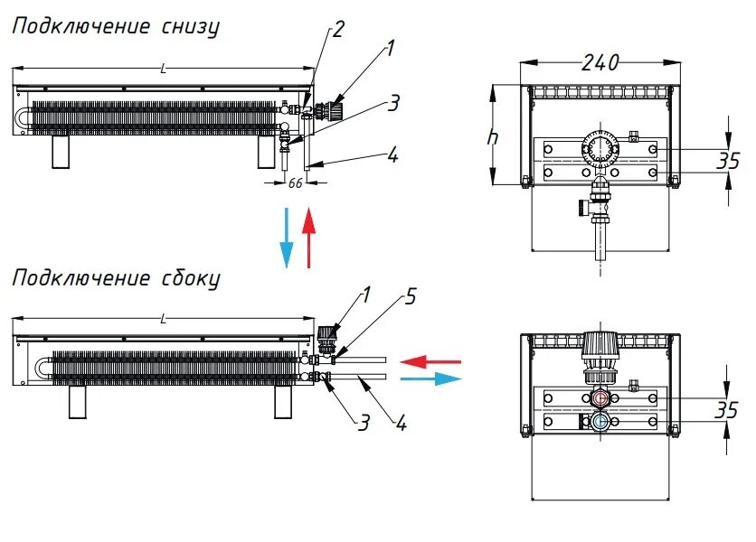 Подключение конвектора отопления SPL Basic FM 24 30/24/60-8/2 - купить в Москве "A-Clim"