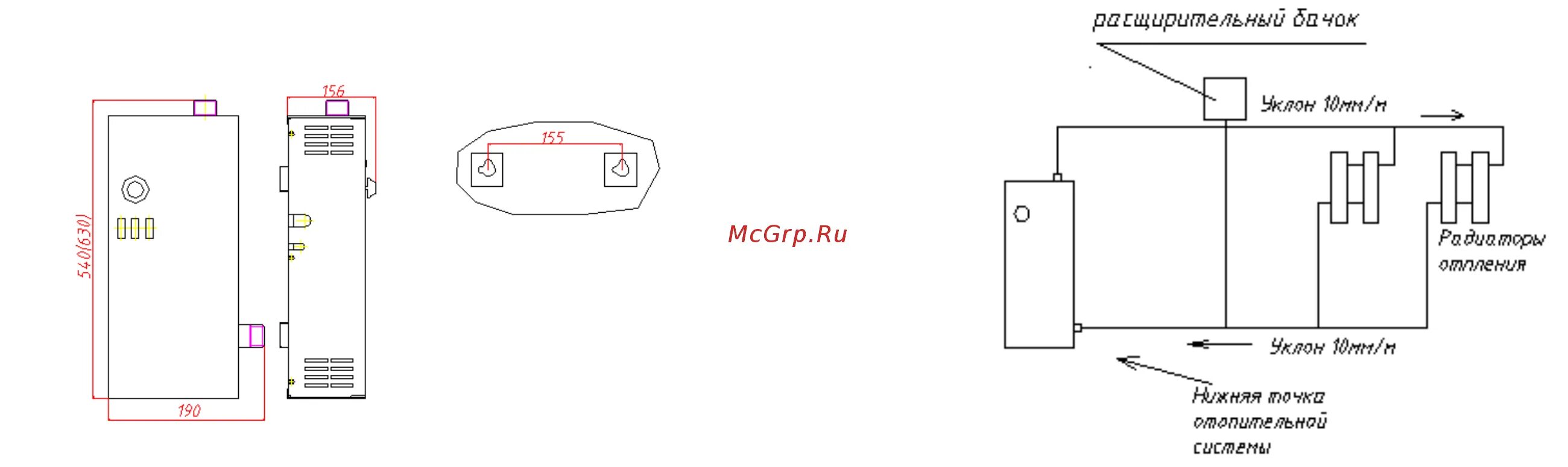 Подключение котла 6 квт УРАЛПРОМ ЭВПМ-3кВт (220В) Инструкция по эксплуатации онлайн 4/4 328002