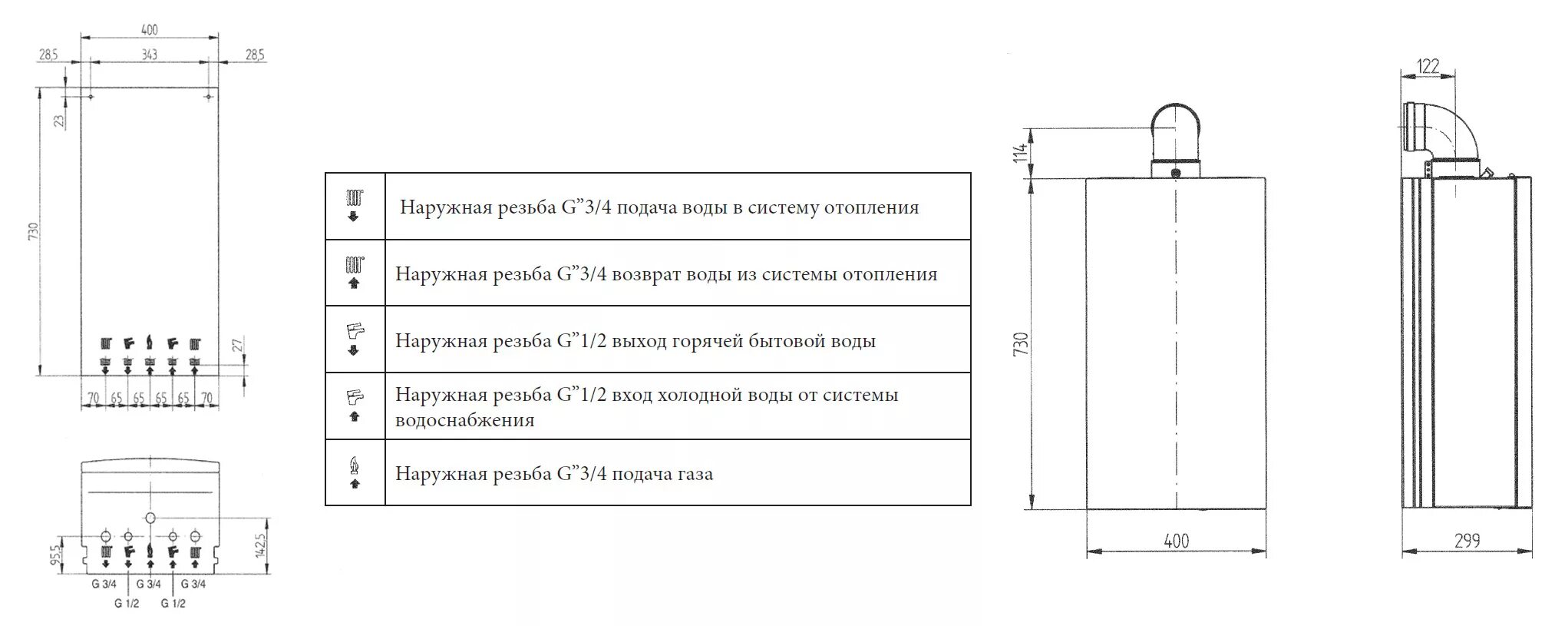 Подключение котла бакси эко 4s Котел настенный ECO-4s 24 F, 24 кВт, 2-контур., закр. 7659670 - купить с доставк
