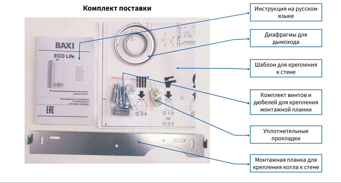 Подключение котла бакси эколайф Газовый котёл Baxi ECO Life 24F, двухконтурный, турбированный, 24 кВт купить в Е