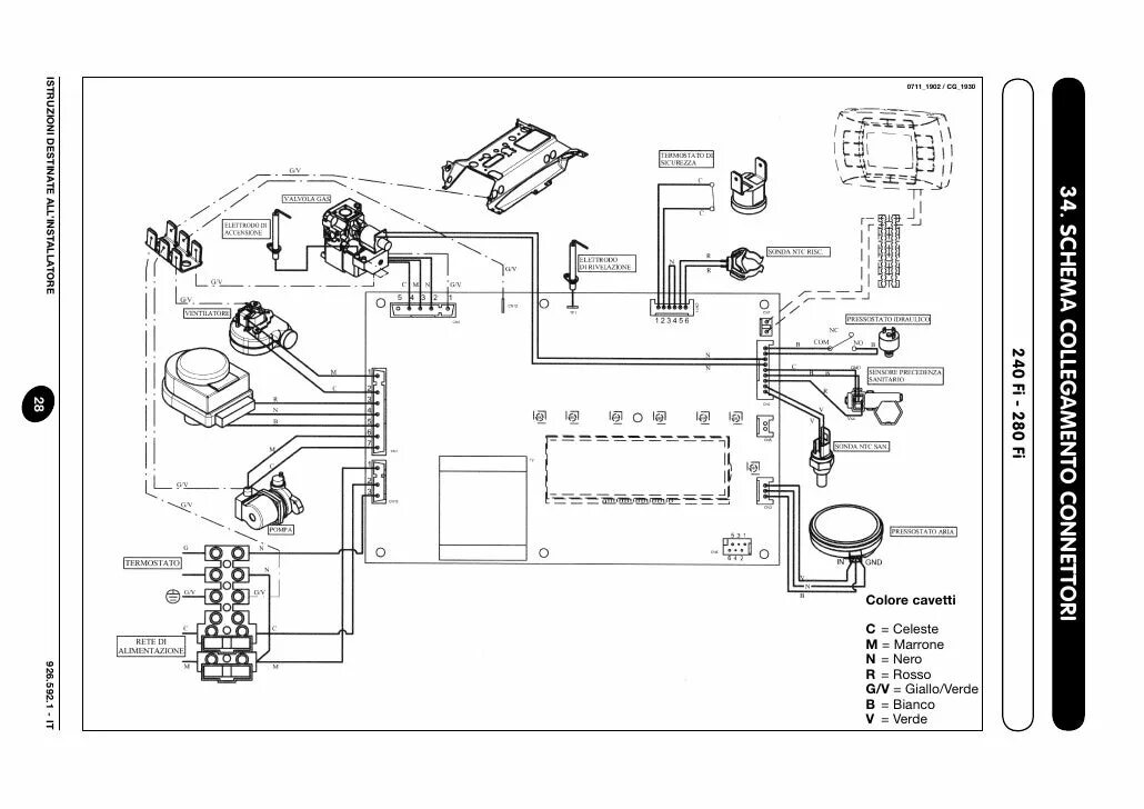 Подключение котла baxi luna 3 Схема платы котла бакси