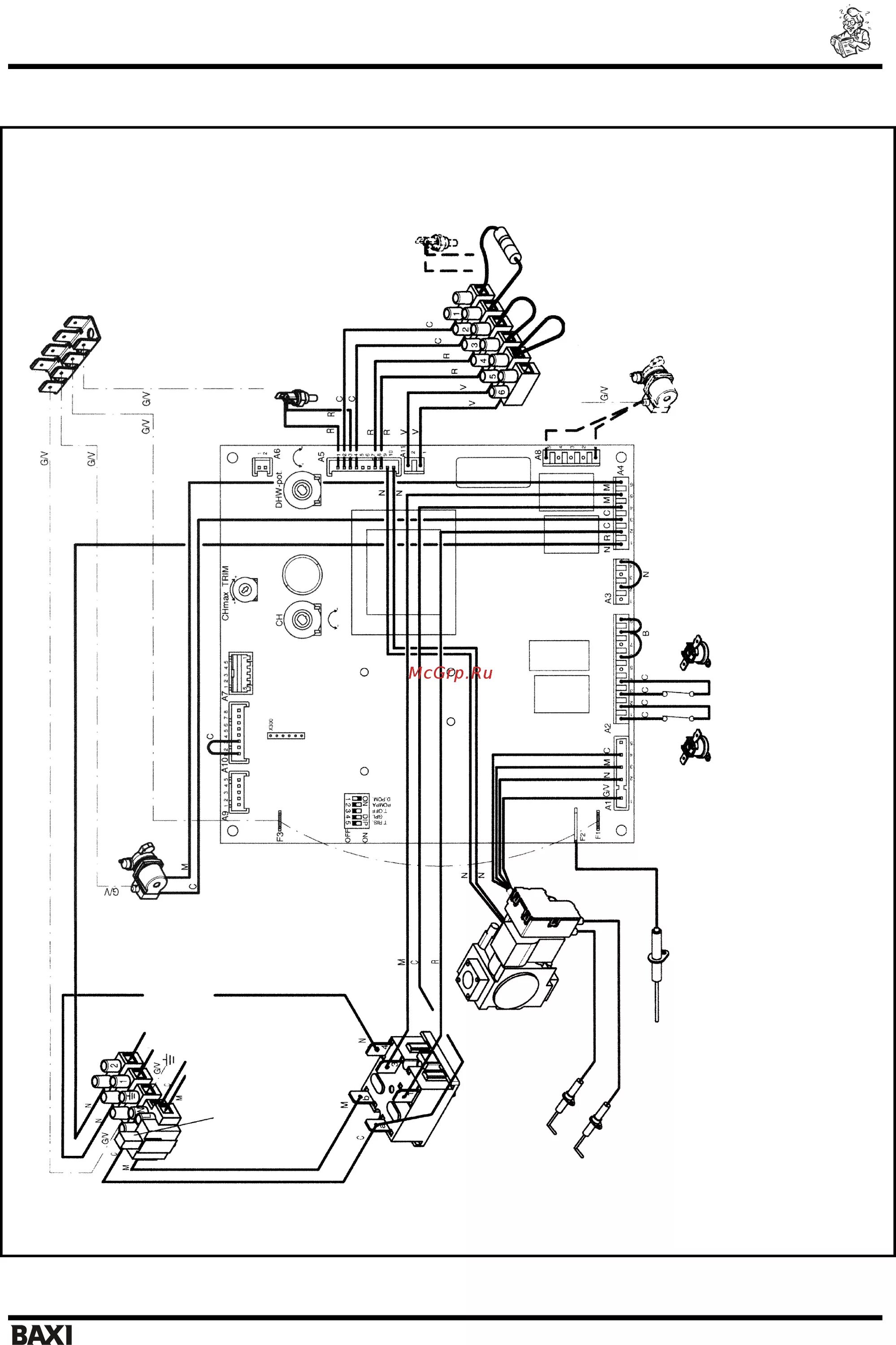 Подключение котла baxi slim Baxi slim 1.400 in 15/40 Электрическая схема