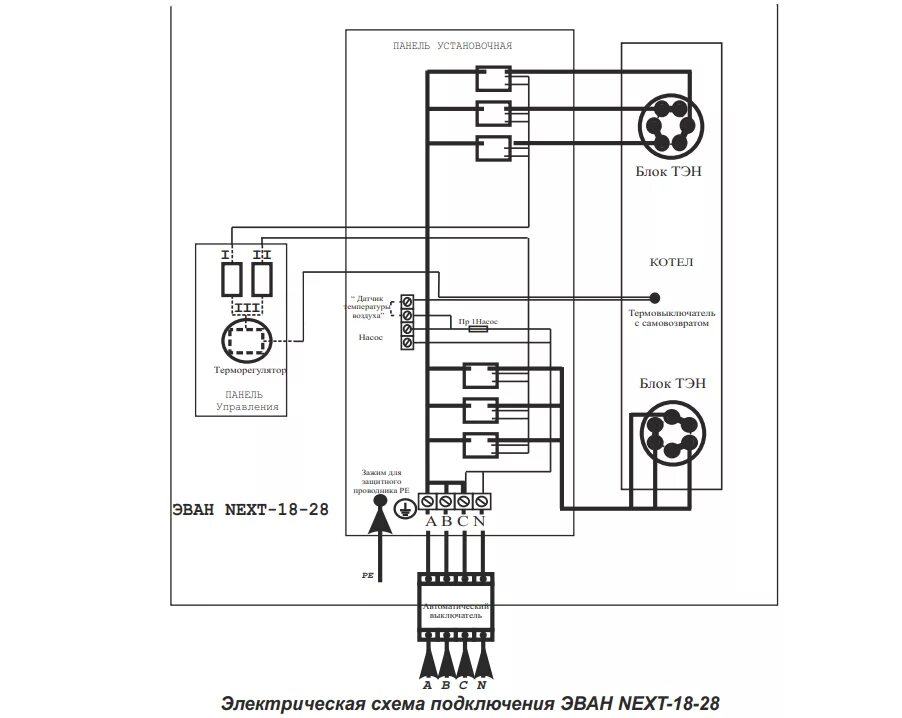 Подключение котла электросхема Котел электрический ЭВАН Next-21 12919-evn купить с доставкой в Санкт-Петербурге