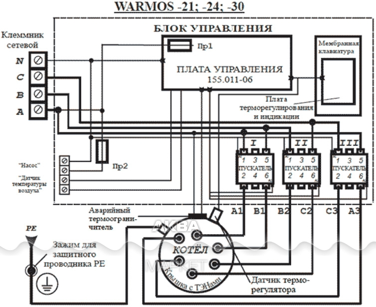 Подключение котла электросхема Электрический котел Эван Warmos IV 24 - Купить по выгодной цене в интернет-магаз