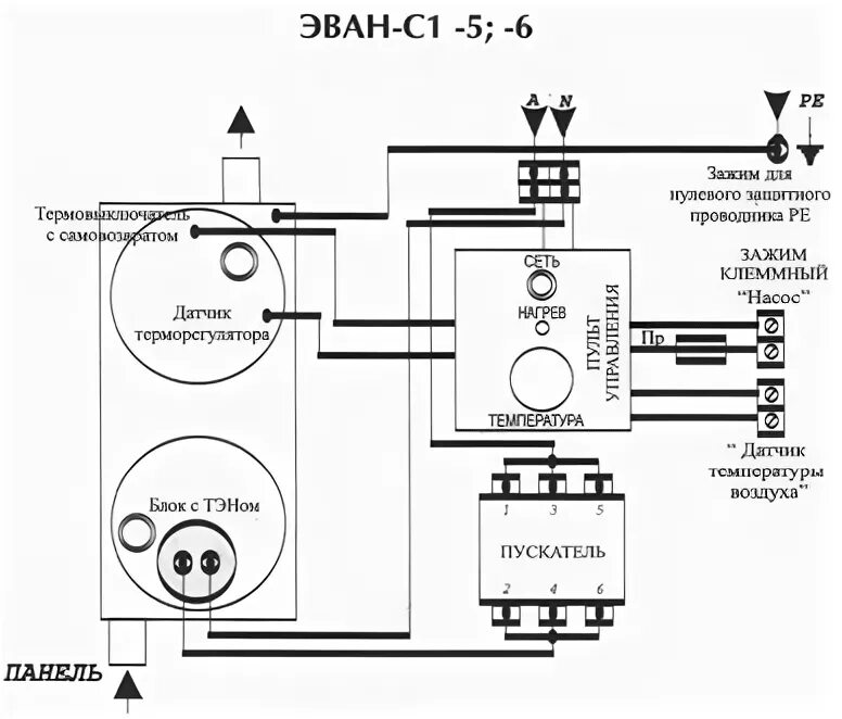 Подключение котла эван ЭВАН С1 6 кВт Котёл электрический