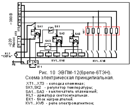 Подключение котла эвпм 6 Электроводонагреватели ЭВПМ-3 ... ЭВПМ-12 IP21. МИКМ 133.00.000 "Сангай" (Электр