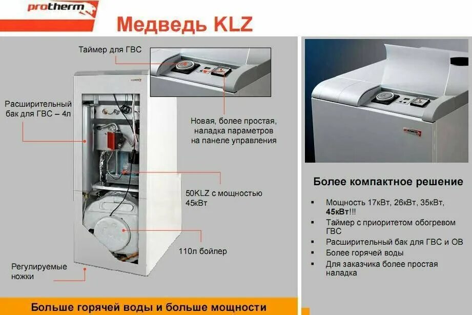 Подключение котла медведь Конвекционный газовый котел Protherm Медведь 20 KLZ, 17 кВт, двухконтурный - куп