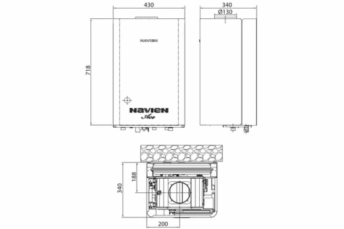 Купить Navien Ace-30K Coaxial Silver, Газовый настенный котёл Навиен по цене 48 