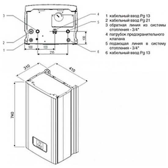 Подключение котла протерм скат 9 квт Котёл электрический Protherm Скат 6 kW настенный 0010008951 - купить по низкой ц