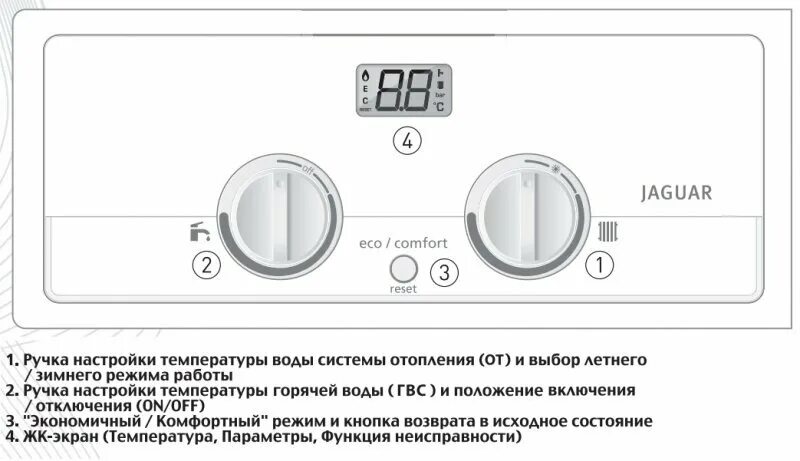 Котел газовый настенный Protherm ягуар 24 JTV - 23,5 кВт (двухконтурный, закрыта