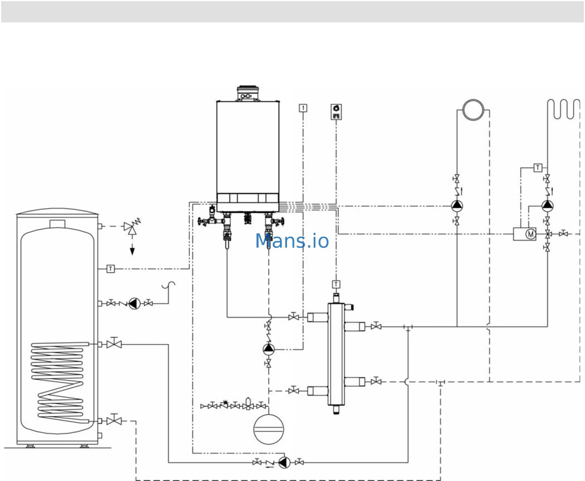 Подключение котла висман схема подключения Viessmann Vitodens 200-W, B2HB 35 43/52 Alternative dhw connection