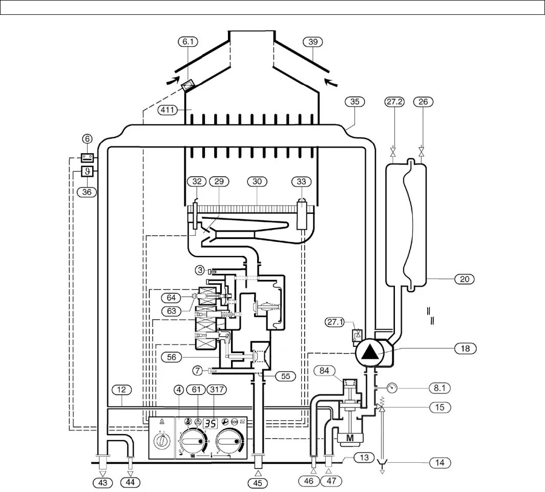 Подключение котла юнкерс Handleiding Junkers ZWE 24-4 MFK (pagina 27 van 32) (Nederlands)