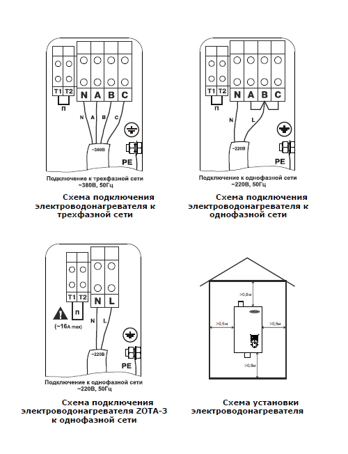 Подключение котла зота к электросети 380 вольт Электрический котел водяного отопления ZOTA "Balance" 6 - Бани.ру