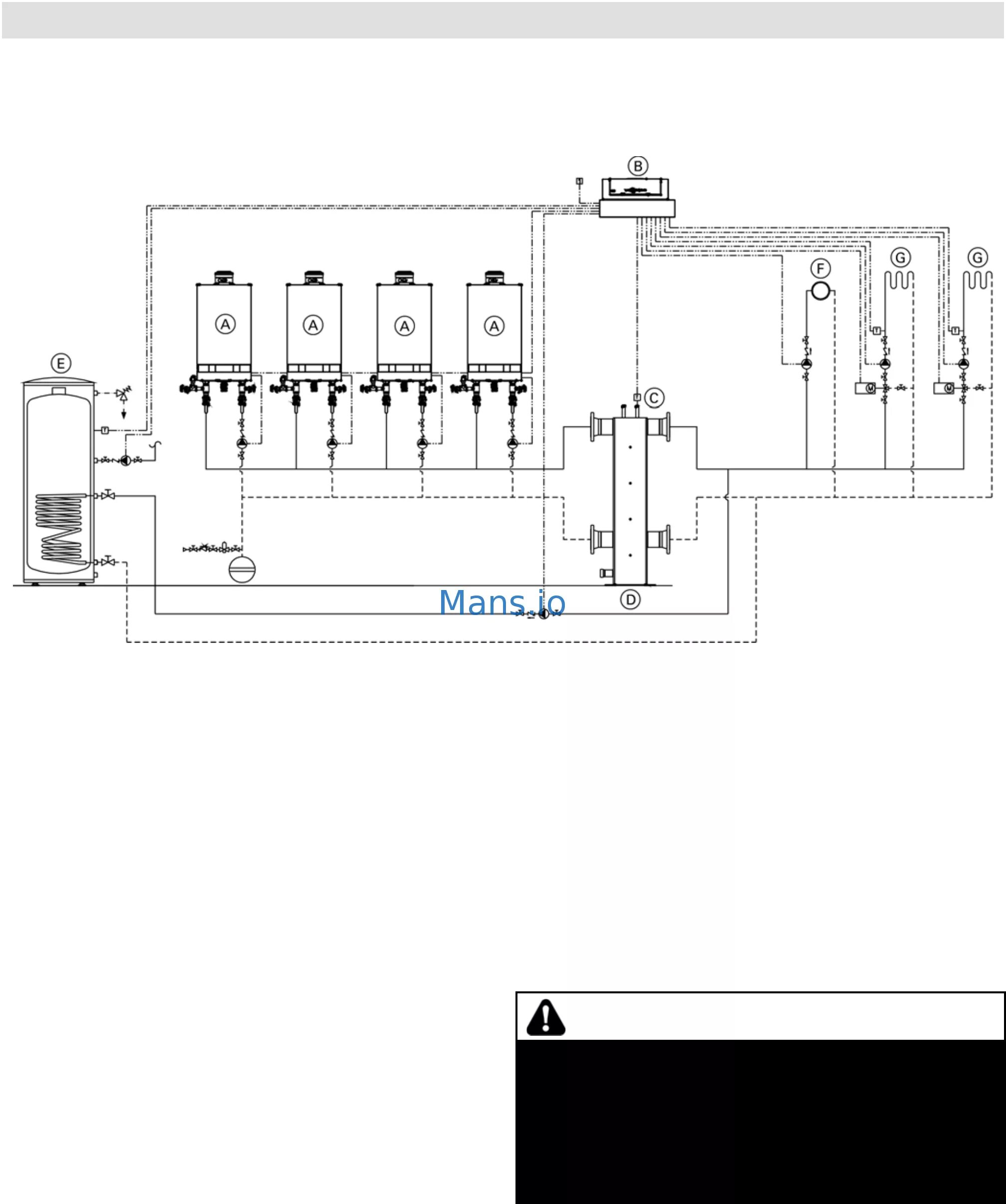 Подключение котлов viessmann Viessmann Vitodens 200-W, B2HA 80 41/60 System layout 9