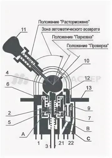 Подключение кран ручника камаз 3 выхода Кран ручник (аналог 9617231000) на передней панели АСП Мастер