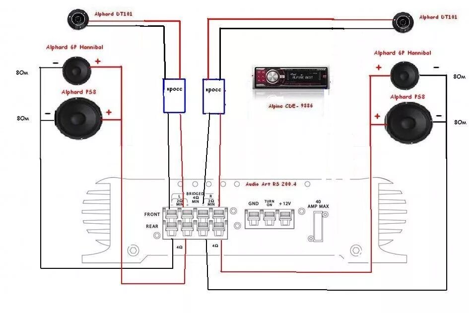 Подключение кроссовера к динамикам без усилителя Фронт на Альфардах! знающие по подключению сюда - Сообщество "Автозвук" на DRIVE