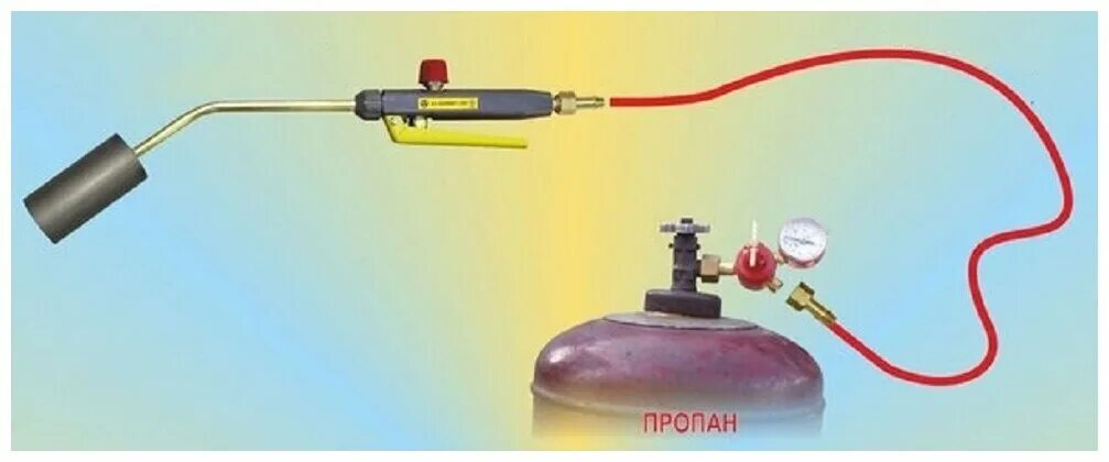 Подключение кровельной горелки к газовому баллону Кровельная горелка KEMPER 121960L, сменные сопла - купить в интернет-магазине по