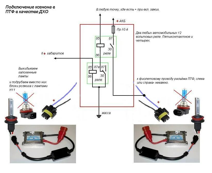 Подключение ксенона через реле противотуманки - МЕЖДУНАРОДНЫЙ КЛУБ LAND ROVER