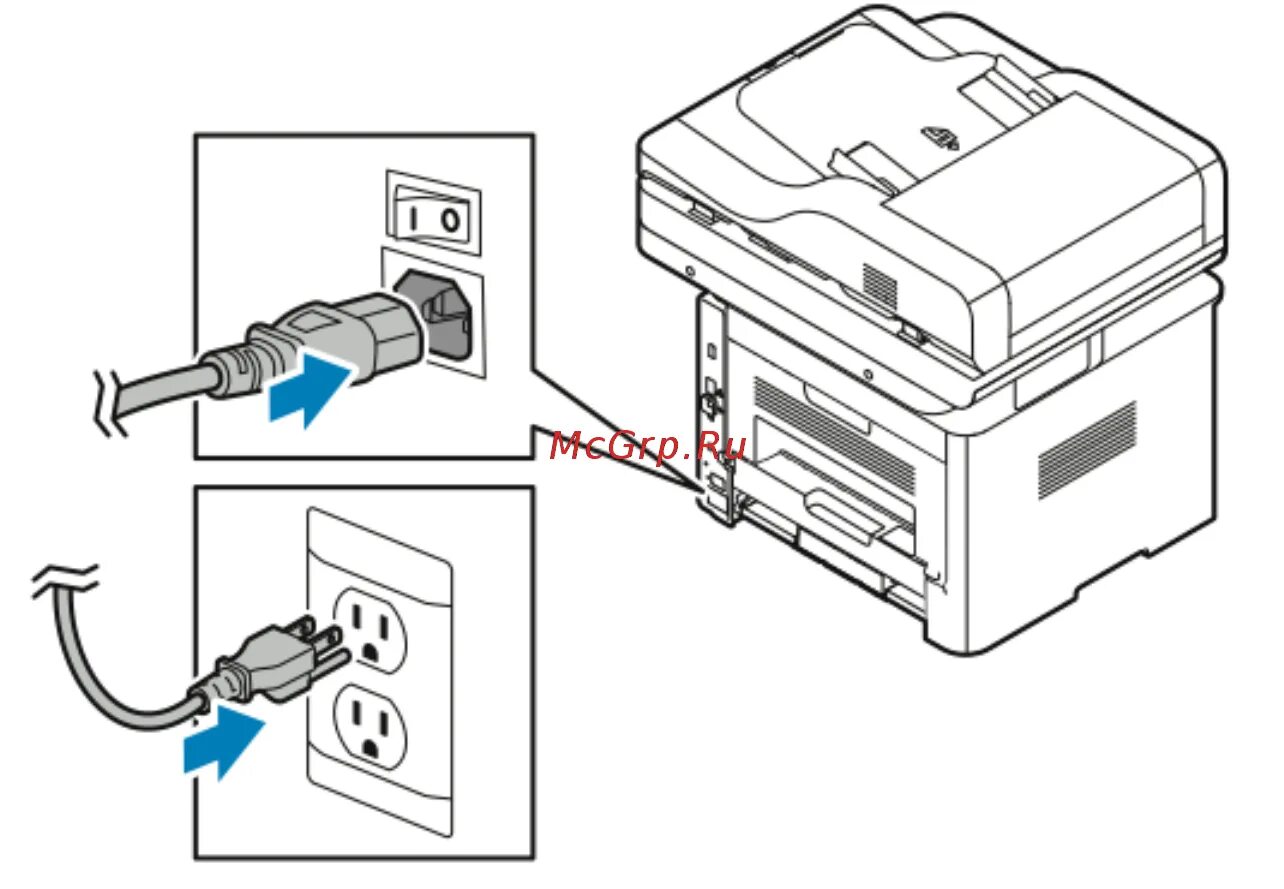 Подключение ксерокса к компьютеру Xerox workcentre 3345dn 37/194 Подключение к телефонной линии