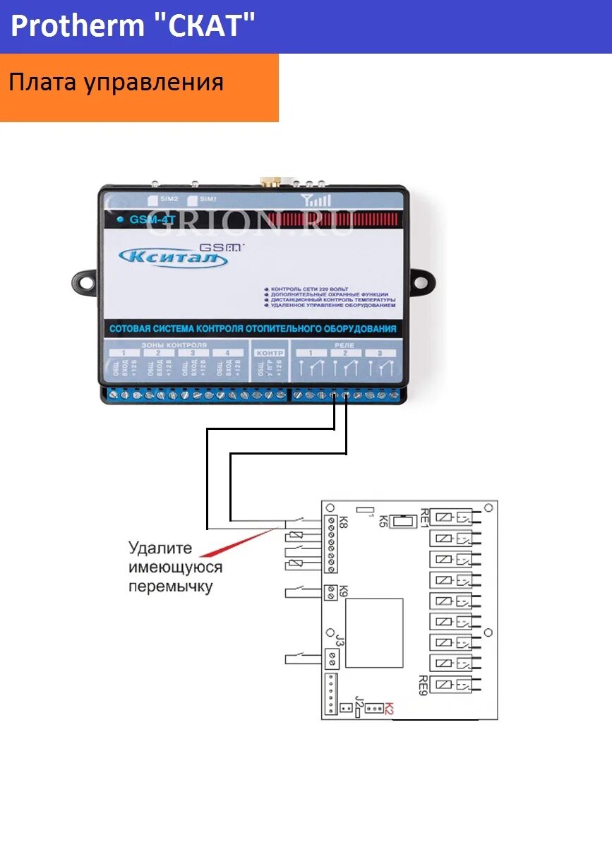 Подключение кситал к котлу Схема подключения котла Protherm СКАТ к модулю Кситал GSM