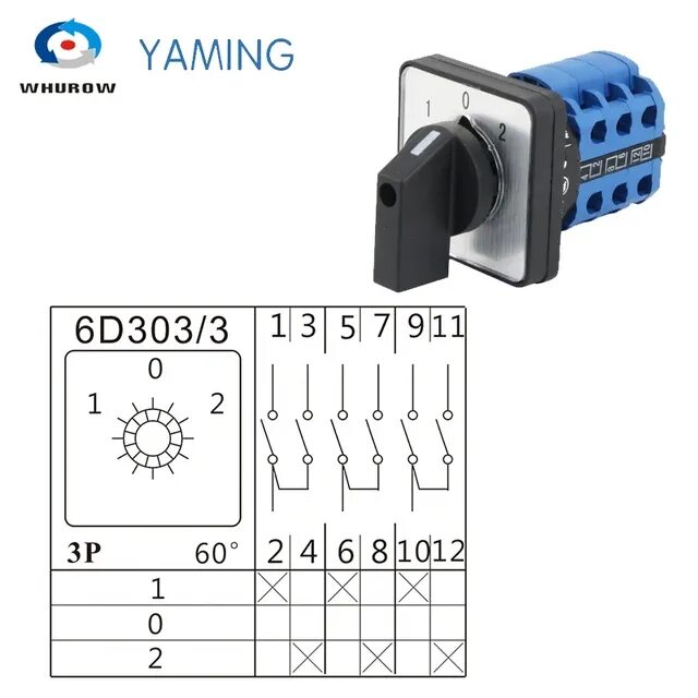 Подключение кулачкового переключателя на 3 положения Yaming поворотный кулачковый переключатель LW26-20 перекидной переключатель с це