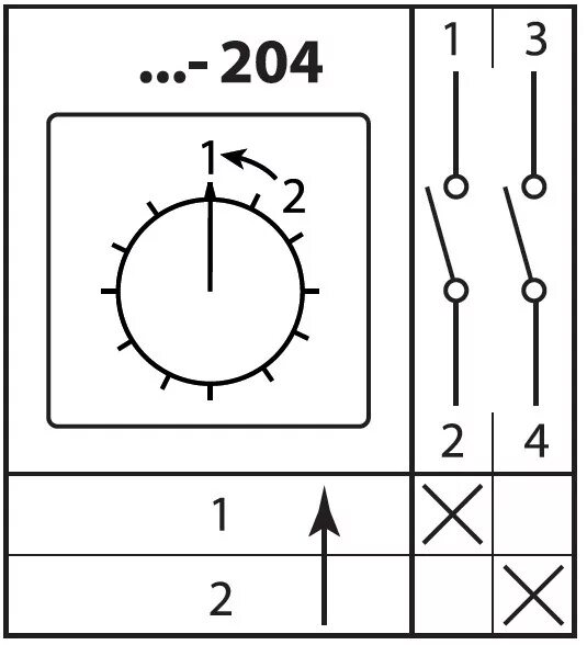 Подключение кулачкового переключателя на 3 положения КПУ11-25/204 (1-2 1р (возврат)) TDM, Кулачковые переключатели КПУ, заказать, куп