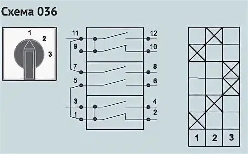 Подключение кулачкового переключателя на 3 положения Переключатели кулачковые ПП53 на ток 16А, схема 001 - схема 040