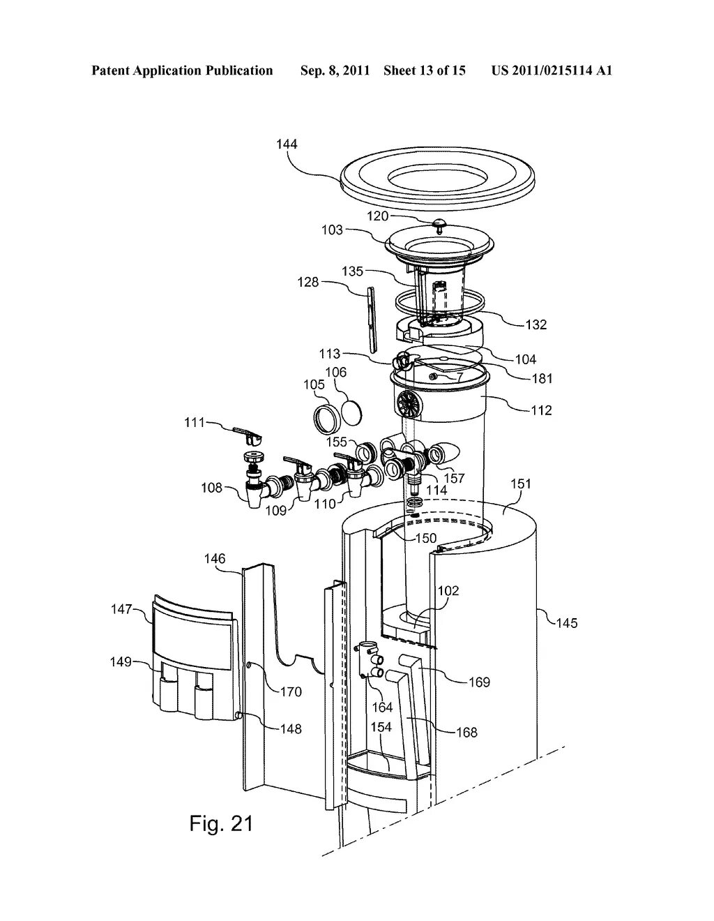 Подключение кулера для воды DISPENSING PART FOR A WATER COOLER, AND WATER COOLER COMPRISING SUCH A PART - di