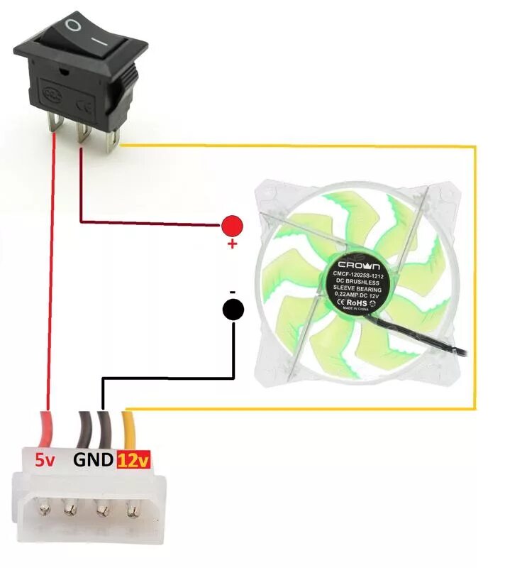 Подключение кулера к блоку питания 12v Ответы Mail.ru: Друзья, проверьте, пожалуйста, простейшую схему подключения вент