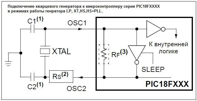 Подключение кварцевого генератора Схема включения кварцевого резонатора