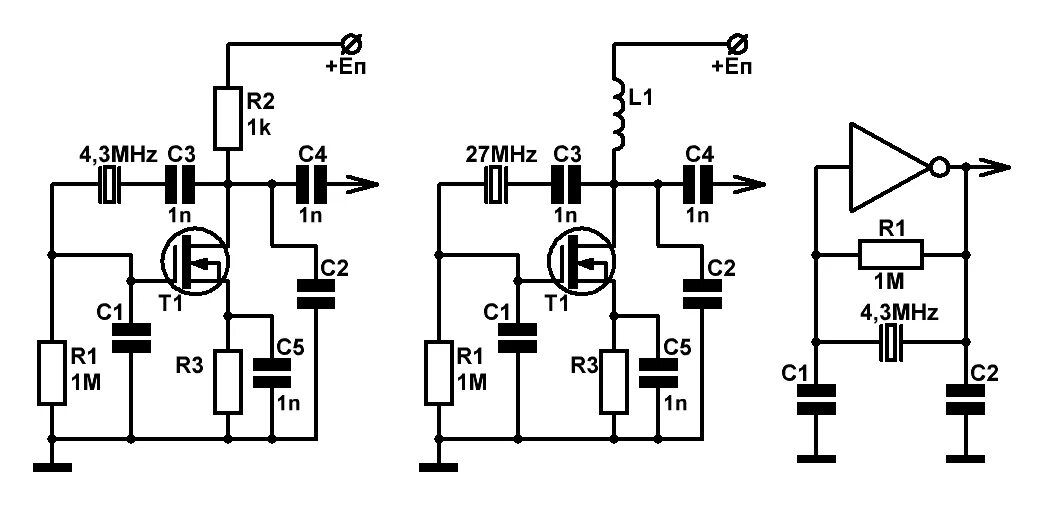 Подключение кварцевого генератора схема Кварцевые генераторы на микросхемах, биполярных и полевых транзисторах