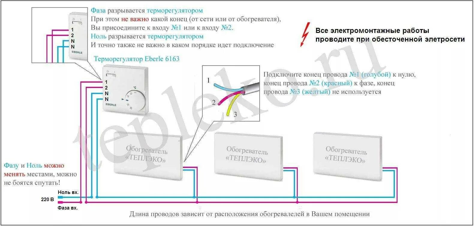 Подключение кварцевого обогревателя через терморегулятор Подключение терморегулятора к обогревателю фото - DelaDom.ru