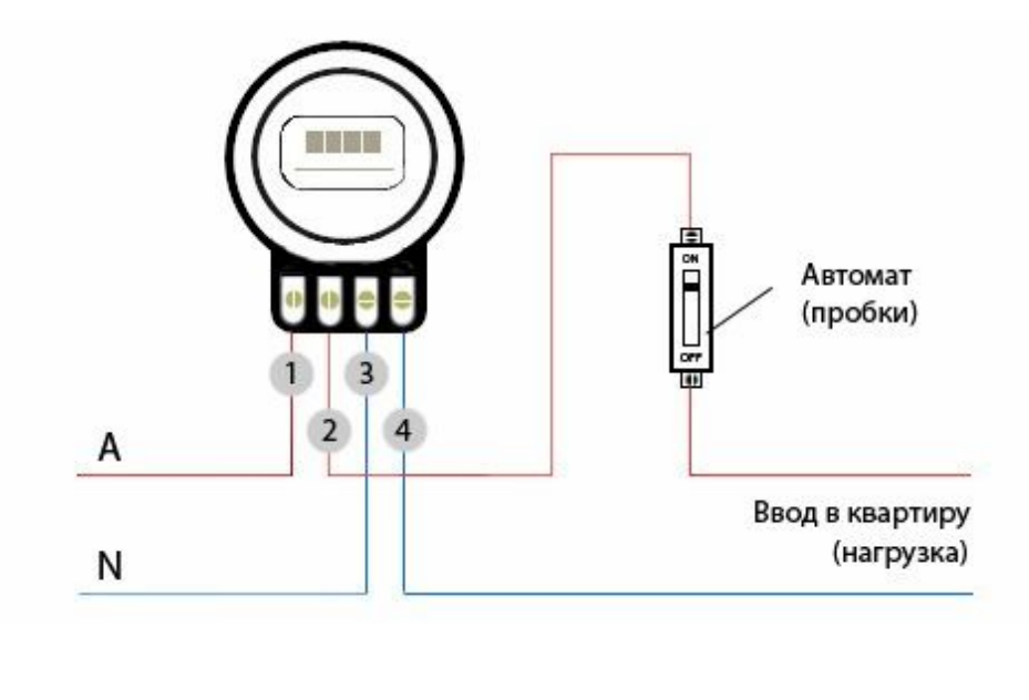 Подключение квартирного счетчика Подключение однофазного электросчетчика - схема подключения
