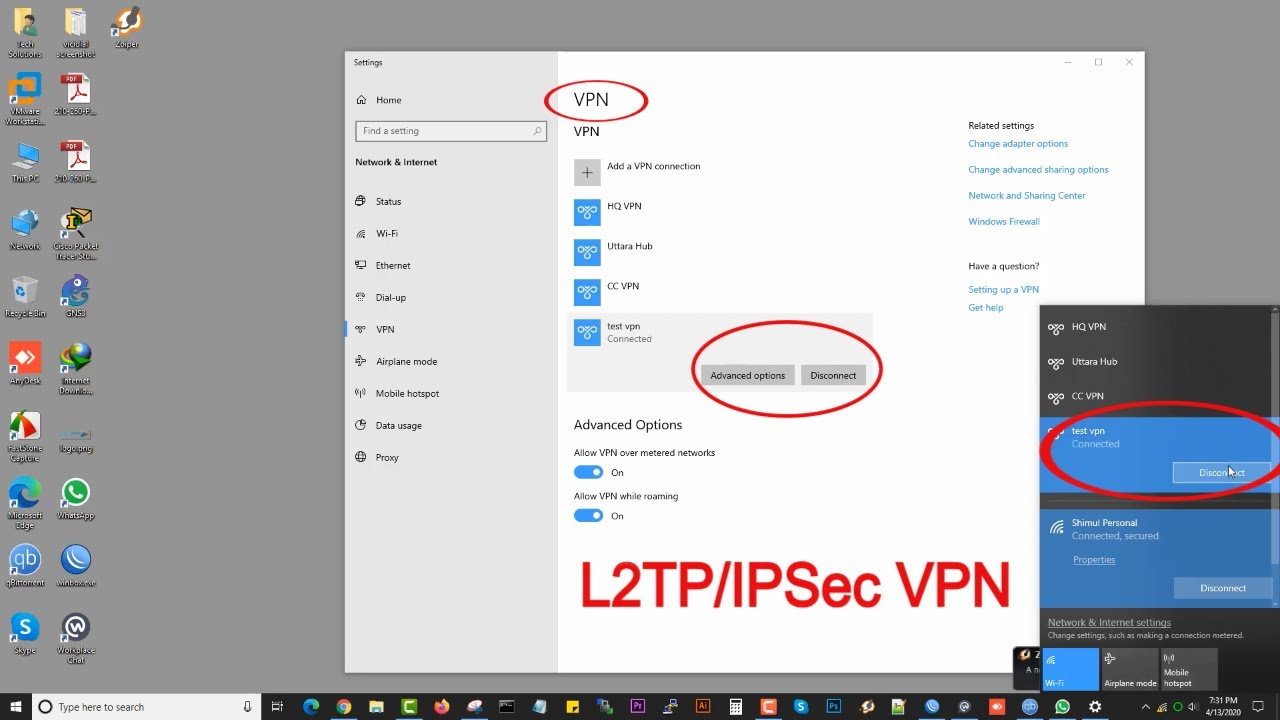 Подключение l2tp windows 10 Connect VPN using L2TP/IPsec on Windows 10 Tech Solutions - YouTube