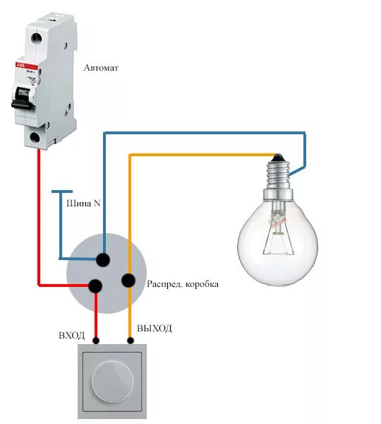 Подключение лампочки через автомат Подключение диммера для освещения: примеры, схемы