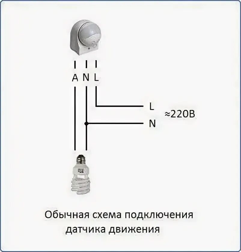 Подключение лампочки через датчик движения схема Как подключить датчик движения к лампочке: схема установки автоматического включ