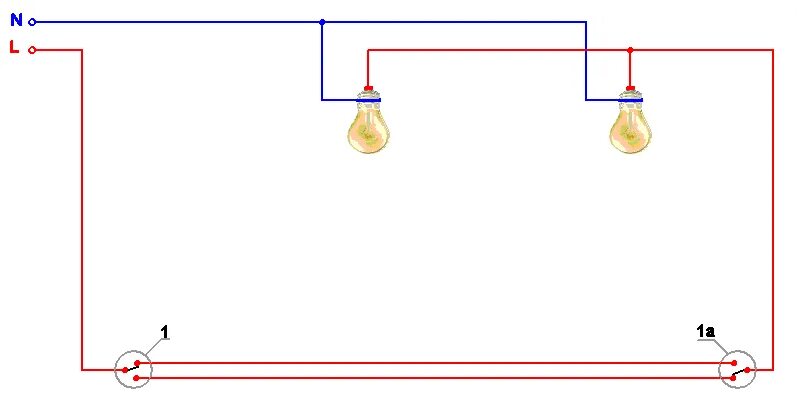 Подключение лампочки через проходные выключатели Подключение проходного выключателя Схемы Принцип действия Домашний Ремонт Дзен